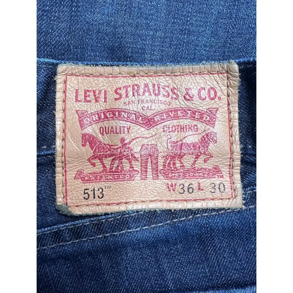 Levi’s 513 Slim Straight Jeans Mens W36 L30 Dark Wash Denim Classic Fit